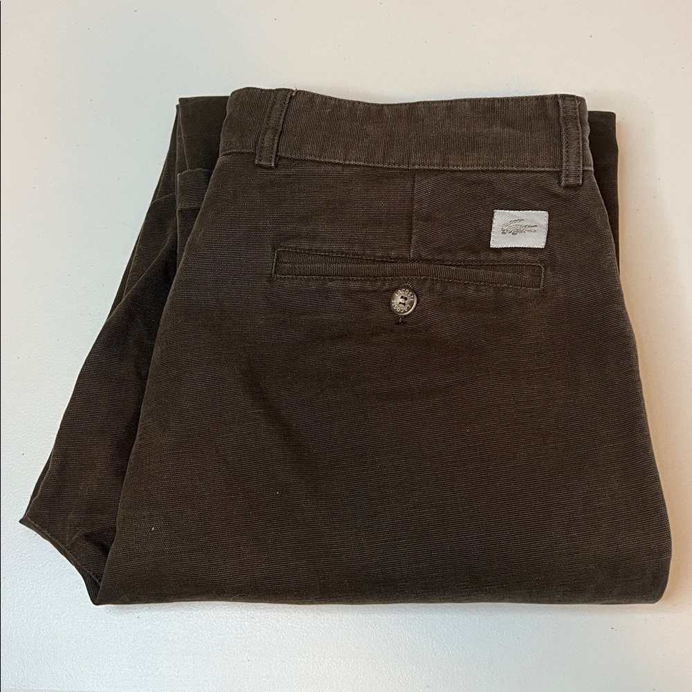 Lacoste Textured Flat Front Pant Brown Size 33